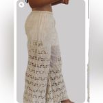 POL Crochet Boho Beachy Pull On Cream Floral Wide Leg Pants One Size Photo 1