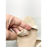 BP Sandals Womens Size 6.5 Light tan Ankle Strap Leather Open Toe Block Heel Photo 7