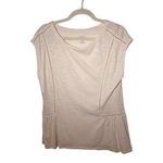 Banana Republic  Size M Medium Malibu T-Shirt Tee Oatmeal Cap Sleeve Drop Waist Photo 0