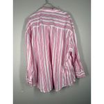 Old Navy NWT Old Pink White Striped Button Up Shirt Womens Sz XL Beachy Coastal Photo 2