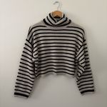 Miou Muse Striped Turtleneck Sweater Oversized mocha and black Size S Photo 10