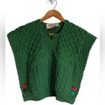ARAN SWEATER MARKET Wool cable knit vest button details Green Photo 0