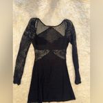 NEW Staud Jocelyn Mixed Stitch Crochet Long sleeves black Mini Dress size L Size L Photo 6