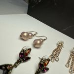 Dangle Drop Pierced Earrings Lot Of 3 Rhinestone Mix Some Bead Photo 7