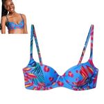 NEW Tabitha Brown SWIM Top Bikini Bra Women's XS 0/2 Underwire Adjustable Floral Blue Photo 2