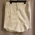 Cato White Distressed Denim Skirt Photo 0