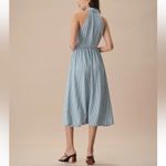 Rihoas Blue Lapel Plaid Sleeveless Shirt Midi Dress Photo 4