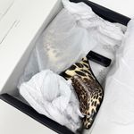 Natori Leopard Print Slide Sandals Size 5.5 Block Heel Leather NWT Photo 3