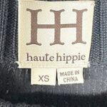 Haute Hippie  Matte Metallic Black Sequin Knit Top Size XS Side Zipper Glam Punk Photo 2