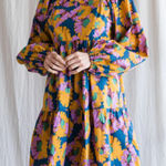 NEW Hudson Gray DressUp Women’s Balloon Sleeve Floral Tiered Dress Size Small Orange Photo 0