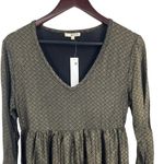 LA Made  V Neck Long Sleeve Gold Metallic Dress Small New Photo 1