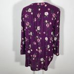 Fun2Fun Plum Floral Print Blouse Size Small NWOT Purple and Pink 3/4 Sleeve Top Photo 4