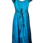 Gunne Sax 1960s Romantic Renaissance Bridal Collection Tooled Satin Dress Photo 2