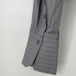 ZARA  Women's‎ Gray Pinstripe Long Sleeve Belted Cropped Shirt Top Size Large Photo 9
