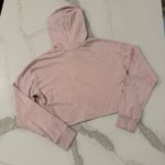 H&M  Divided Cropped LongSleeve Hoodie Sweatshirt Womens Small Pale Pink Cozycore Photo 4