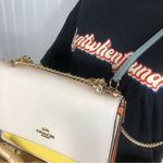 Coach Leather Single Flap Crossbody Shoulder Bag Rainbow Leather Side Inset NWOT Photo 6