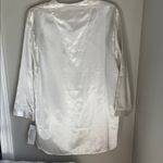 Adonna  White Satin Button-Up Sleep Shirt Photo 2