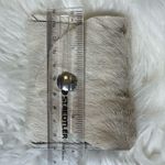 Hair on Hide Genuine Leather Card Holder with snap closure. Made in USA Tan Photo 3