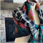 Diane Von Furstenberg  Black and Multicolor Scarf Photo 9