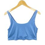 Athleta  Velvet Cut Out Crop A-C Yoga Workout Athletic Top/Bra Heron Blue Large Photo 0