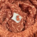 BKE Buckle Brand Coral and Rust Sheer Peasant Blouse with Rhinestones Size Small Photo 12