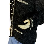 White House | Black Market  BLACK W/METALLIC SILVER STRANDS BEADED CARDIGAN (XL) Photo 7