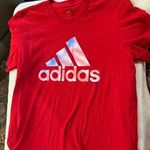 Adidas  Red Tee with White Logo Photo 0