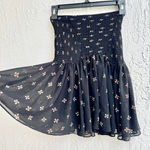 Maje  Jouet Printed Chiffon Smocked A-Line Mini Skirt Imprime Black Womens Sz 1/S Photo 4