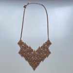 Charming Charlie Rose Gold Rhinestone Statement Necklace Sparkle Diamond Photo 1