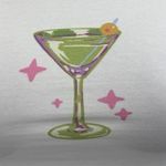 Princess Polly  White Wine Glass Cocktail Short Sleeve T Shirt Tee Crop Top Sz 2 Photo 2