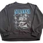 American Eagle Outfitters Black and Blue Graphic Sweatshirt Photo 1