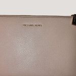 Michael Kors  Pebbled Leather Zip Clutch Makeup Travel XL Wristlet Pale Pink Fair Photo 1