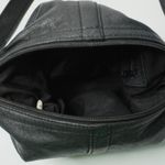 st. john's bay VTG Y2K Genuine Leather Black Shoulder Bag Purse Gold Brass Heart Charm Retro * Photo 6