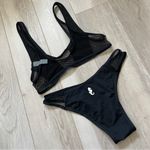 Sunny Co Bikini Swimsuit NWOT fishnet mesh cheeky womens Black small sexy beach Photo 1
