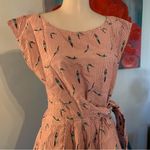 Maeve  Anthropologie Red Striped Tie Midi Dress Size 6 Photo 2