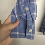 J.Crew Women's Shirt Size Small Light Blue White Plaid Long Sleeve Button Photo 3