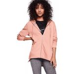 PINK - Victoria's Secret  Light Pink Side Slit Long Zip Hoodie Oversized Medium Photo 7