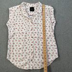 Jachs Girlfriend Button Front Top Women's Medium Cap Sleeve Collared Pockets Photo 4