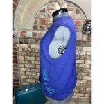 Sweater vest lace embroidered purple green blue vintage Size XL Photo 4