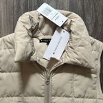 Thrive Societe Cream Quilted Vest XS Full zip Casual with Pockets Tan Winter Photo 4