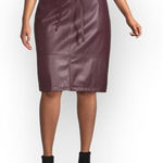 Liz Claiborne Sz 16 Elegant Brown Leather Skirt NWOT Photo 0