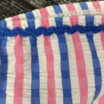 J.Crew  White Blue & Pink Striped Seersucker Bikini Bathing Swim Suit Bottoms M Photo 2