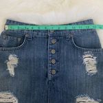 Carmar Ripped Raw Hem Distressed Button Front Denim Skirt Size 26 Photo 8