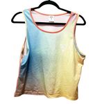 Malibu CA Beach Tie Dye Green Orange Cropped Tank Top Sleeveless Tee Siez Large Blue Photo 0