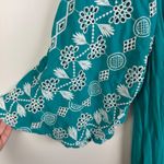 Cato Embroidered Sleeve Dress Sz 18/20W Teal Peasant Cottagecore Festival Flowy Photo 1