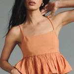 Anthropologie Ruffle Bubble-Hem Cropped Tank New Large Photo 0