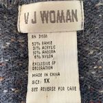 Vintage VJ Woman Angora Christmas Holiday Snowman V Neck Sweater Cardigan 1X Photo 5