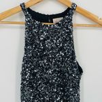 Parker  Audrey Sequin Mini Dress in Gunmetal Black Size S Photo 2