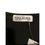 Forever 21 Popular 21 Top Womans XL Black Rouched Shirt Long Sleeve Ribbed Knit NEW Photo 4