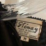 VTG Stenay Black Sequin Floral Scalloped Edge Blouse M Size M Photo 1